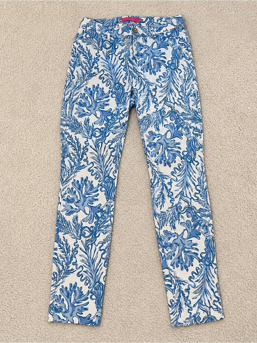 🛍️ 2/$30 | Lilly Pulitzer Kelly High Rise Ankle Pants Blue Botanical Nautical